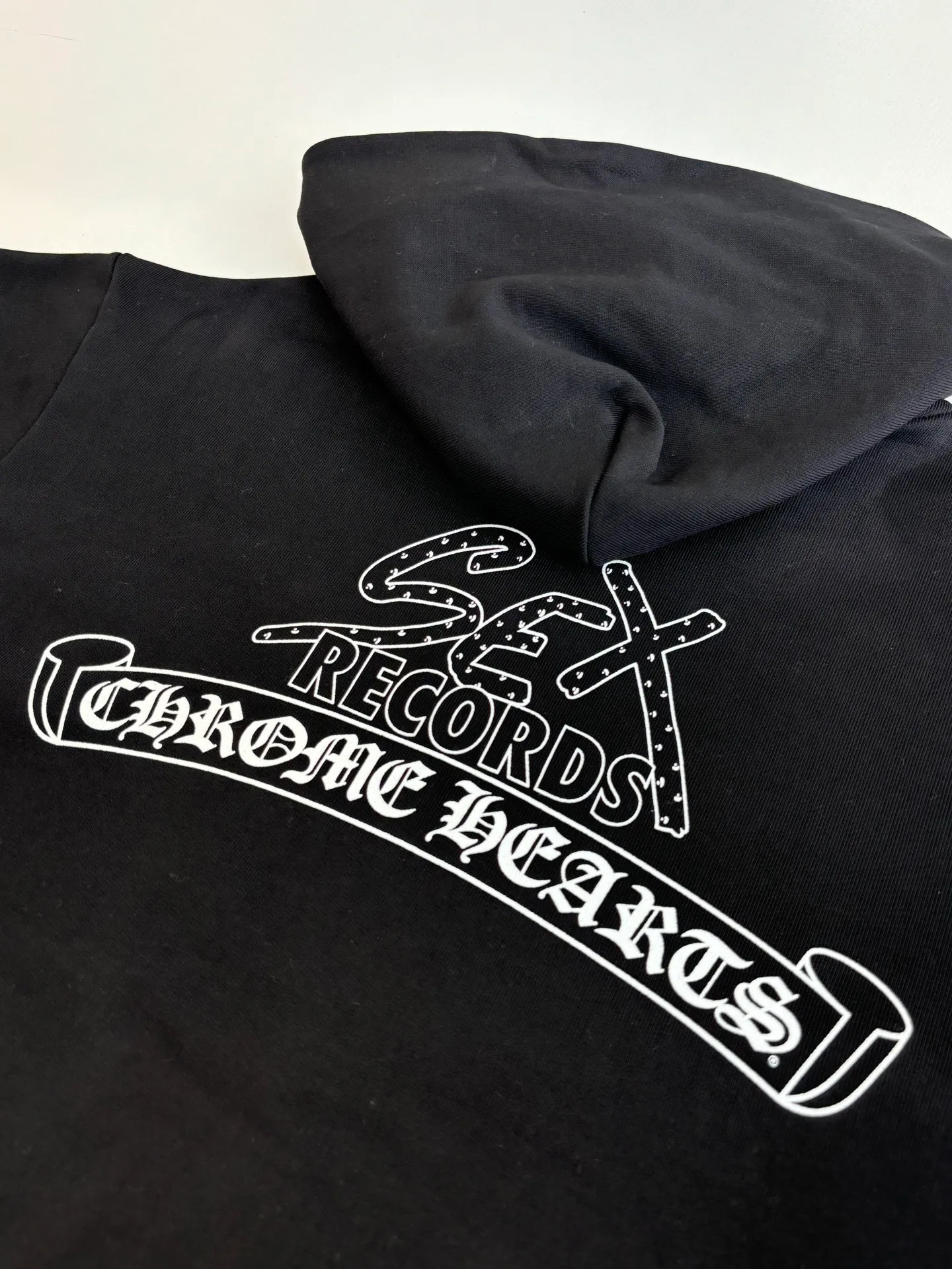 P526 Chrome Heart*/Chrome Heart Ch flame print hooded zipper sweatshirt Size: S/M/L/XL